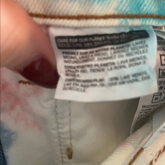 Levi’s Altered Straight Leg Jeans Tie Dye Button Fly 26 x 26 RCNSTRCT Cropped - Picture 9 of 12